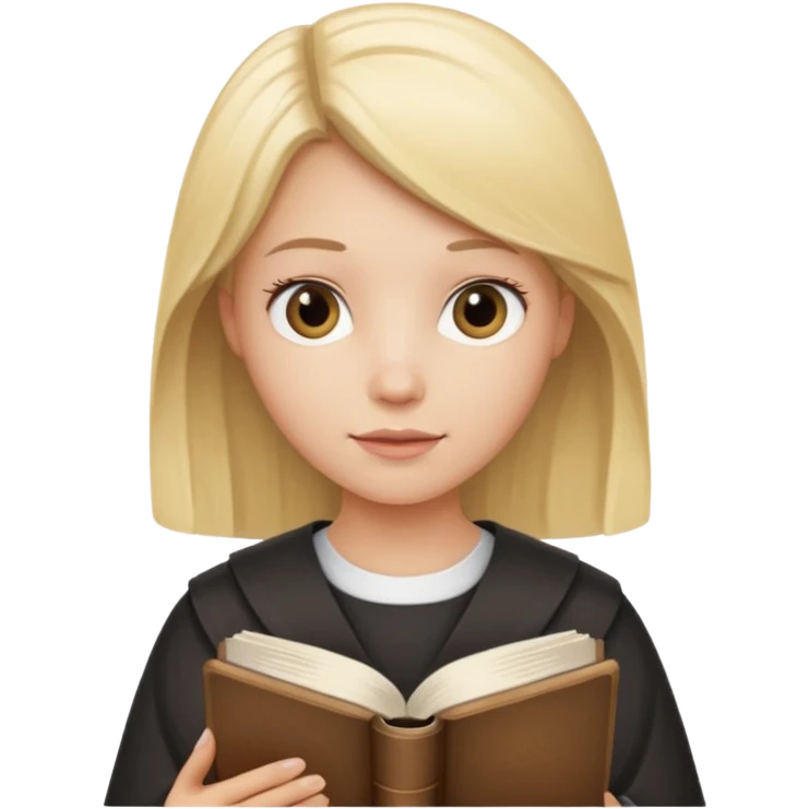 Christian blond girl with Bible  emoji