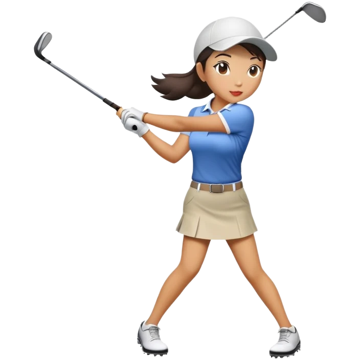Asian female nice golf swing emoji