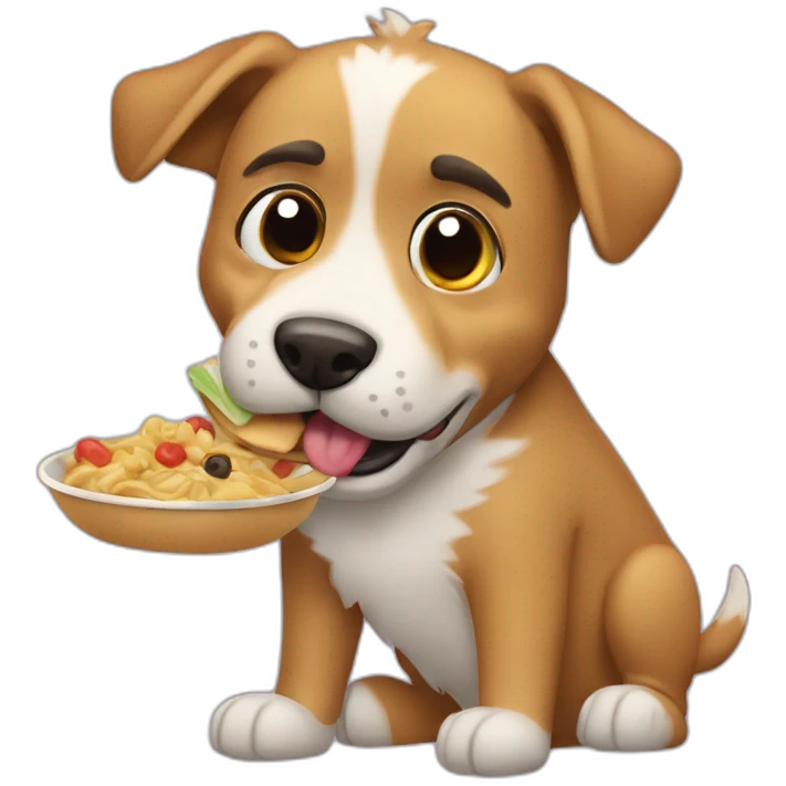 Perro comiendo en avión emoji