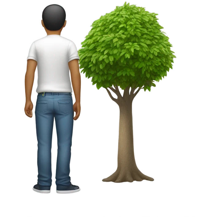 Man peeing on a tree  emoji
