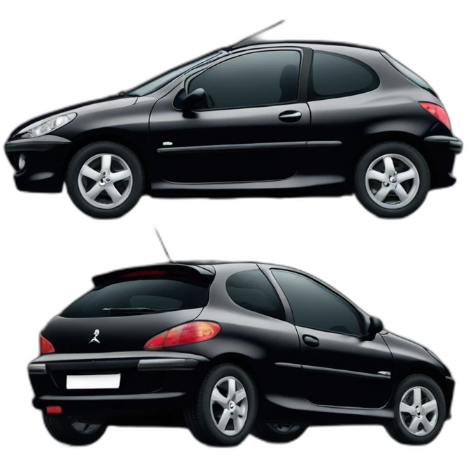 Peugeot 206 noire emoji
