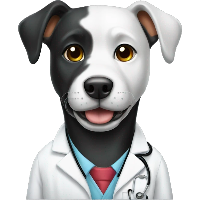perro negro con bata de doctor emoji