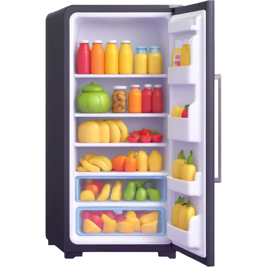 refrigerator with food inside emoji