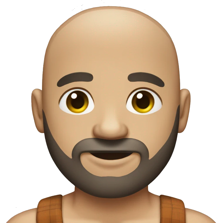 Bald man with beard in boxers  emoji