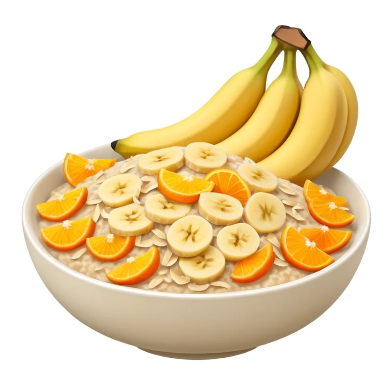 oatmeal with banana and cheese emoji