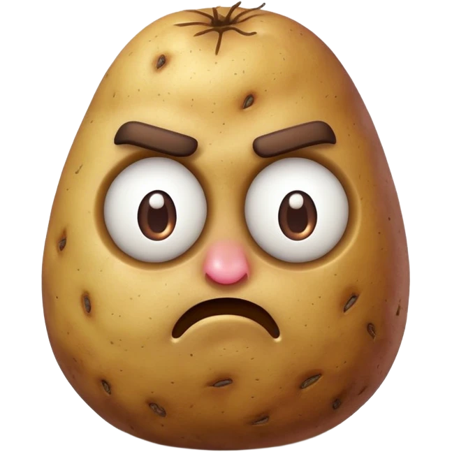 Grumpy potato emoji