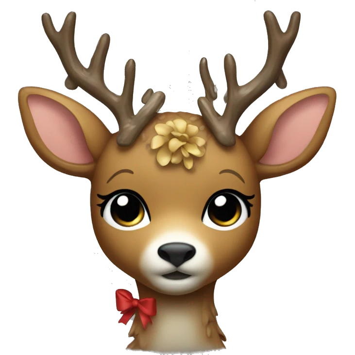 rain deer with bow emoji