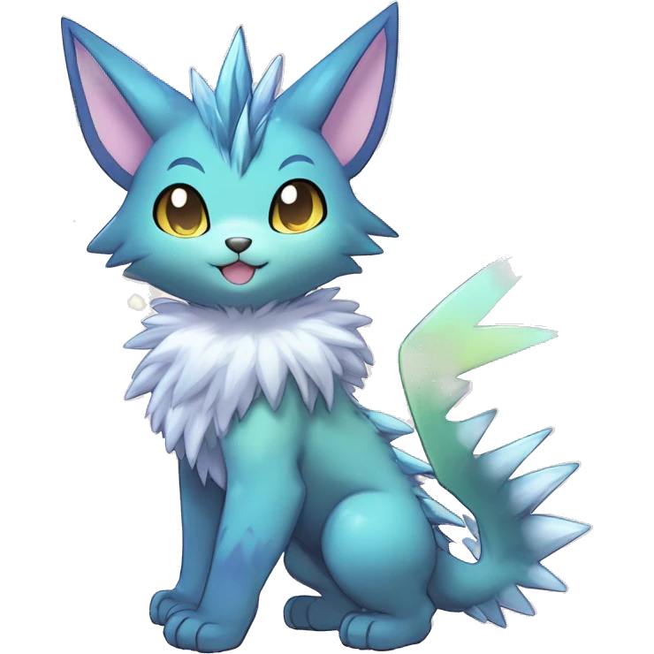 Anthro Scalie Spiky Cool Edgy Magical Shiny Colorful Pastel Sparkle Anime Chibi Fantasy-Animal-Fakémon-Pokémon-Hybrid Fur Sona Aesthetic Trending Style Full Body emoji