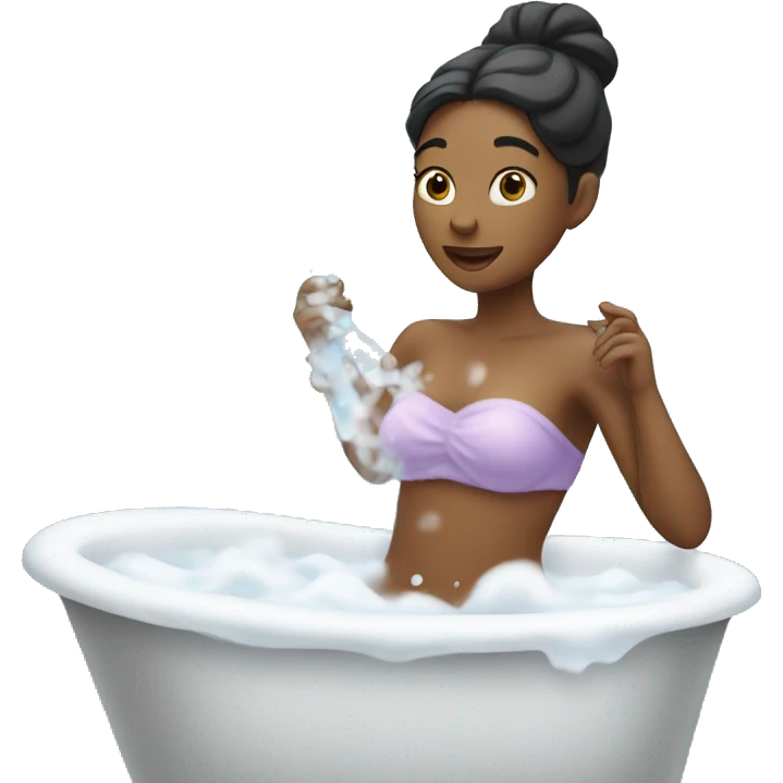 Woman taking a bubble bath emoji