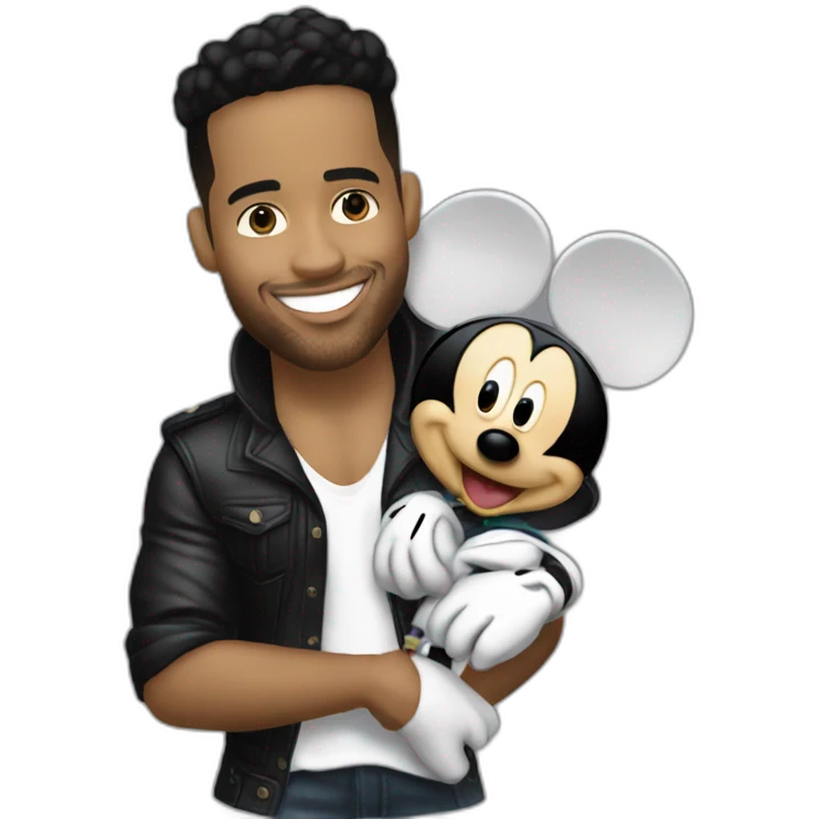 Romeo santos with t shitt mickey mouse emoji