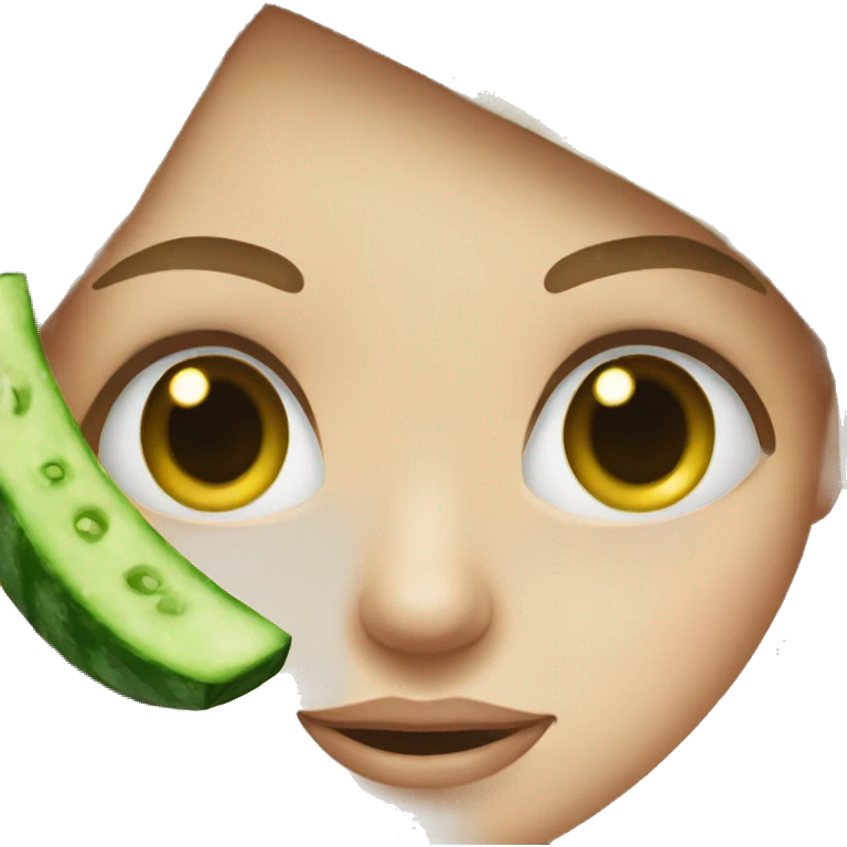 girl with cucumber on eyes emoji