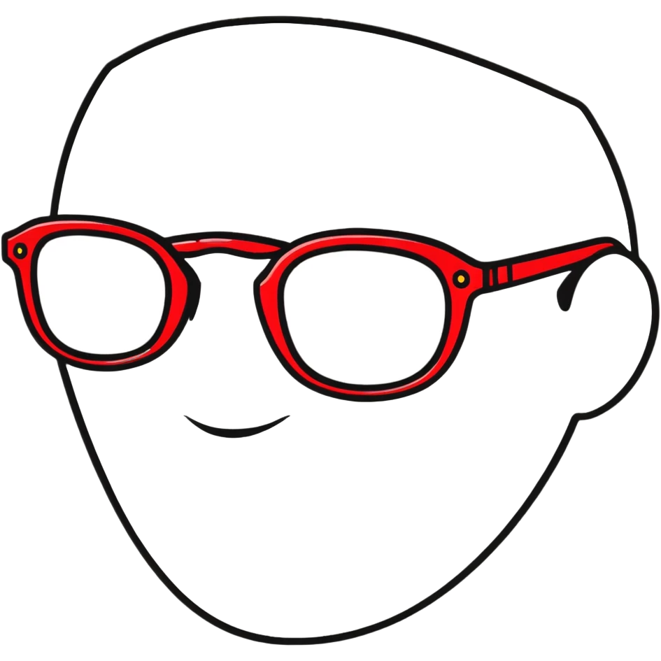 red glasses without a face emoji