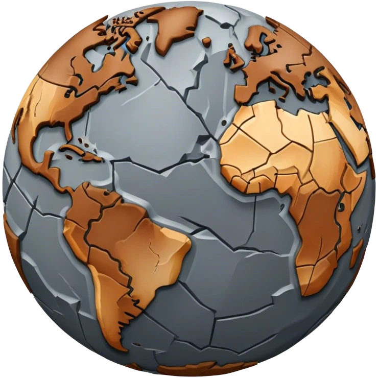 Planet Earth with first tectonic plates order emoji
