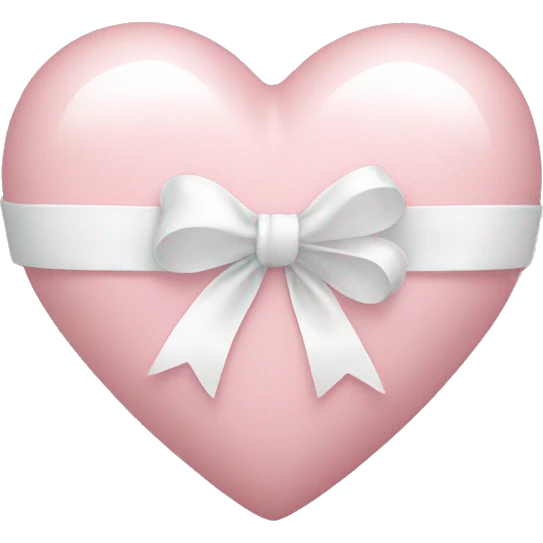pale pink heart with white ribbon around it emoji