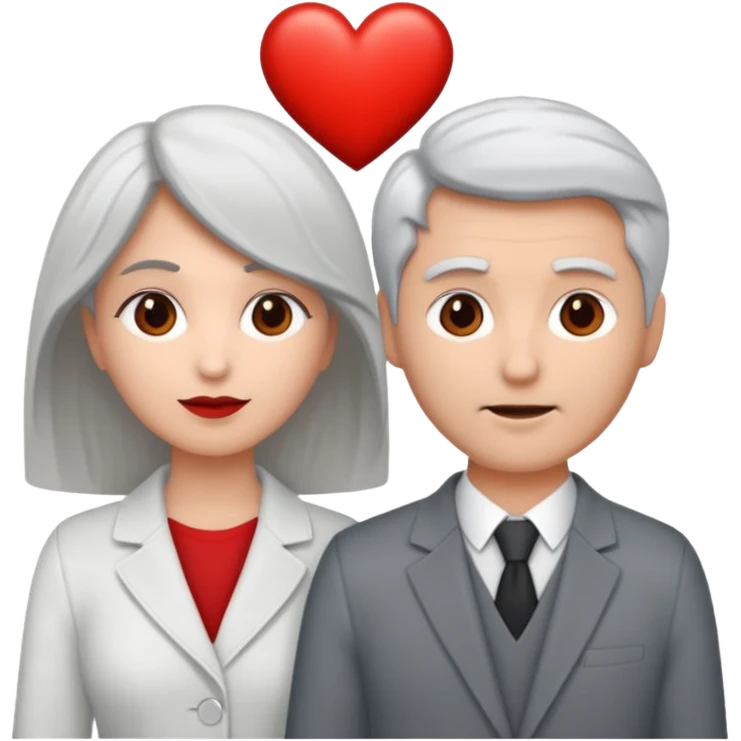 bonjour,
peux-tu générer un émoji d'un couple hétérosexuel, composé d'une femme blanche ayant les cheveux gris clair, accolée à un homme blanc avec les cheveux brun, le tout avec un cœur entre les 2 pour les lier
merci emoji