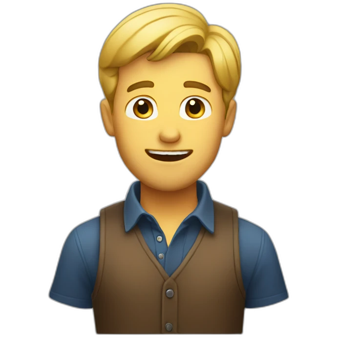 A fair guy singing  emoji