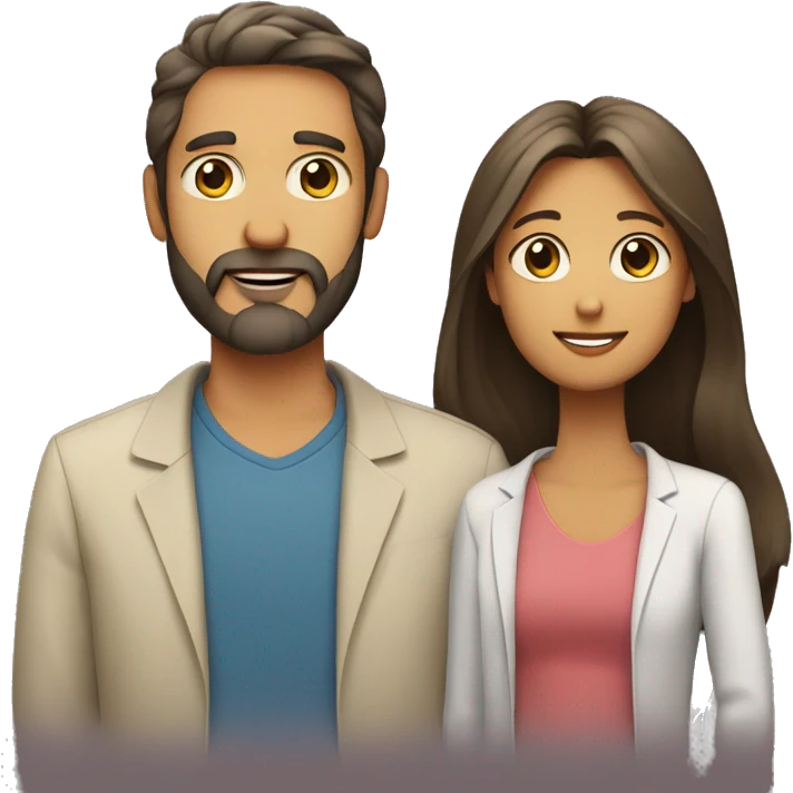 father with beard mother with long hair daughter with long hair emoji