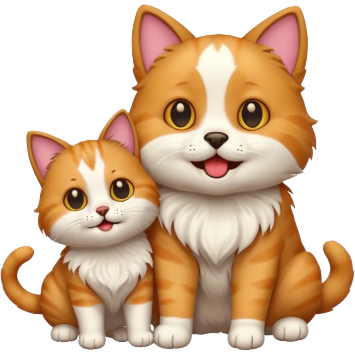 Cat play with the dog emoji