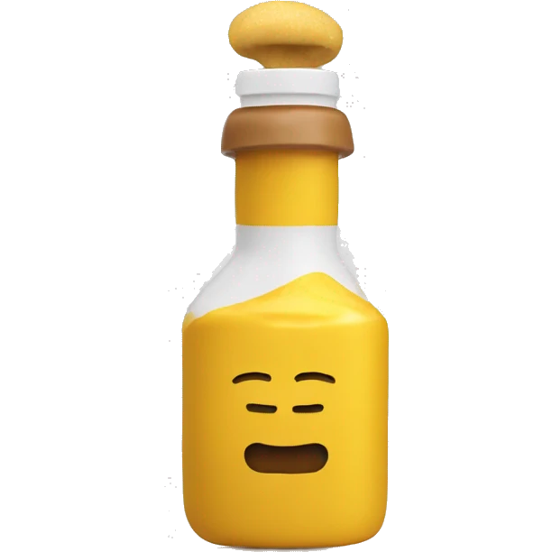 Mustard bottle in a top hot emoji