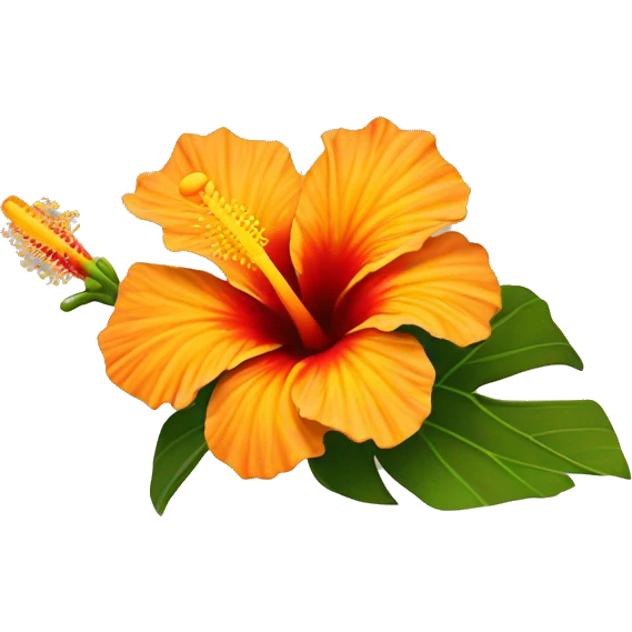 Yellow and orange hibiscus emoji