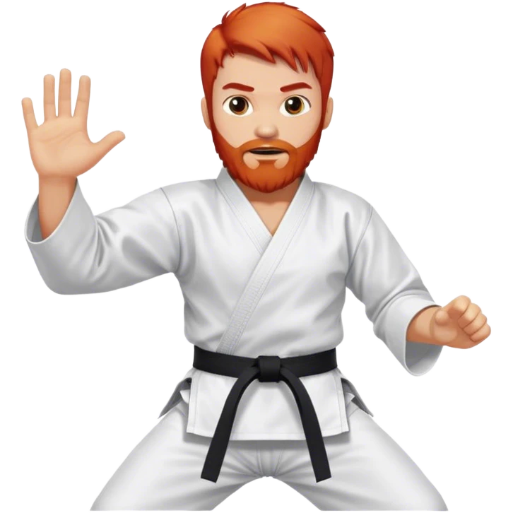 man with red hair and beard doing karate emoji