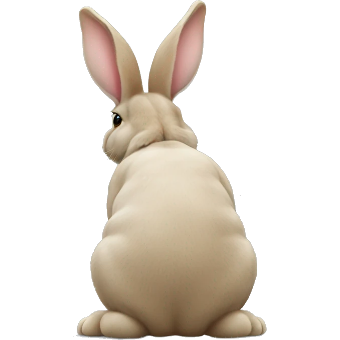 Realistic back of bunny rabbit. emoji