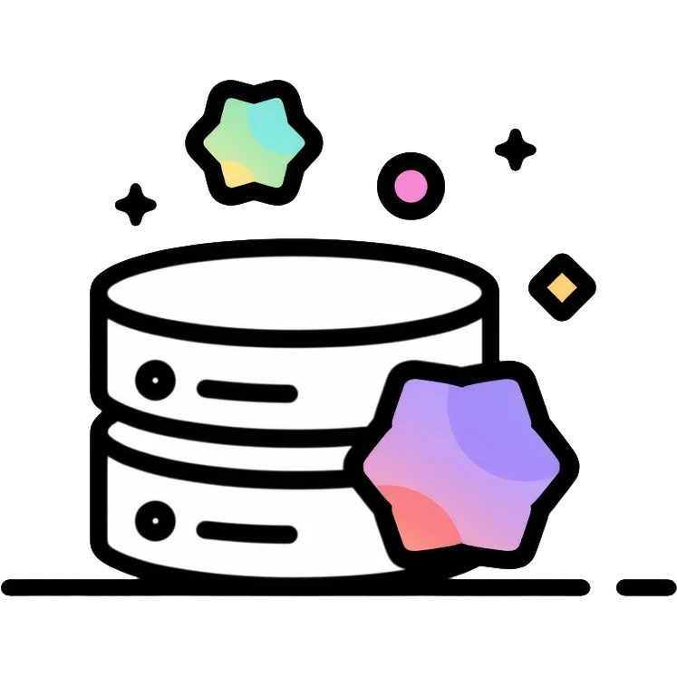 database storage with data symbols emoji