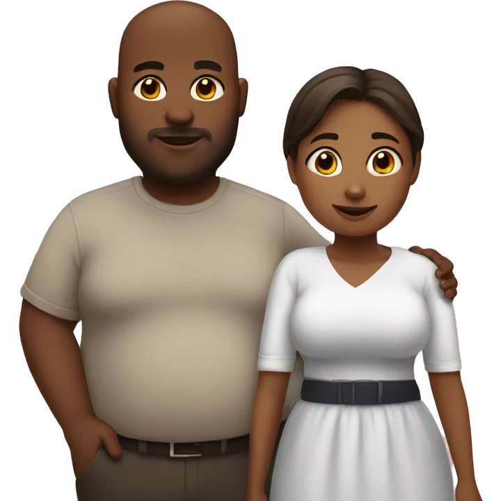 Chubby girl with husband  emoji