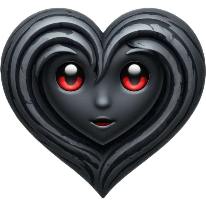 emo heart with a dark swirl emoji
