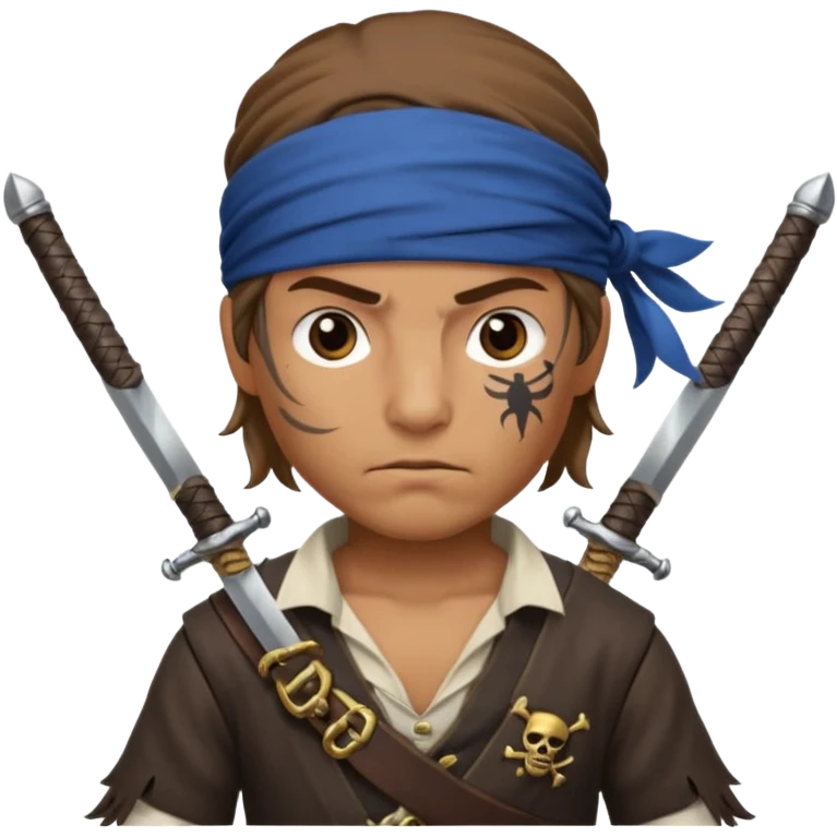 Pirate with two swords in two hands emoji
