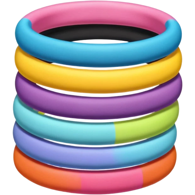 hair tie for tying hair，colourful，两三根叠在一起，不要一大堆 emoji