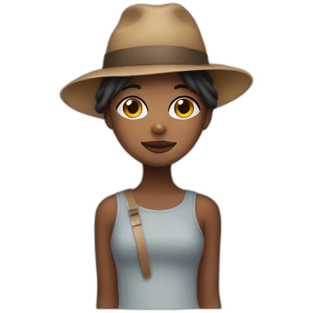 Girl wearing a hat and mask emoji