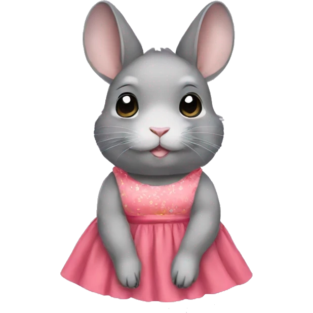 chinchilla in a dress emoji