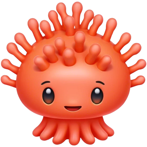 A big neon coral emoji