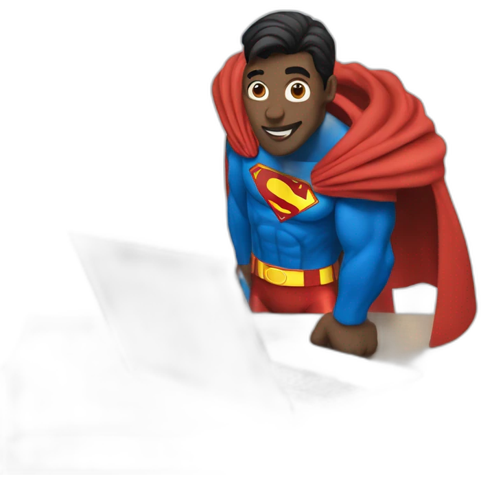 superman with laptop emoji