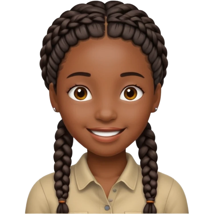 black girl with braids emoji