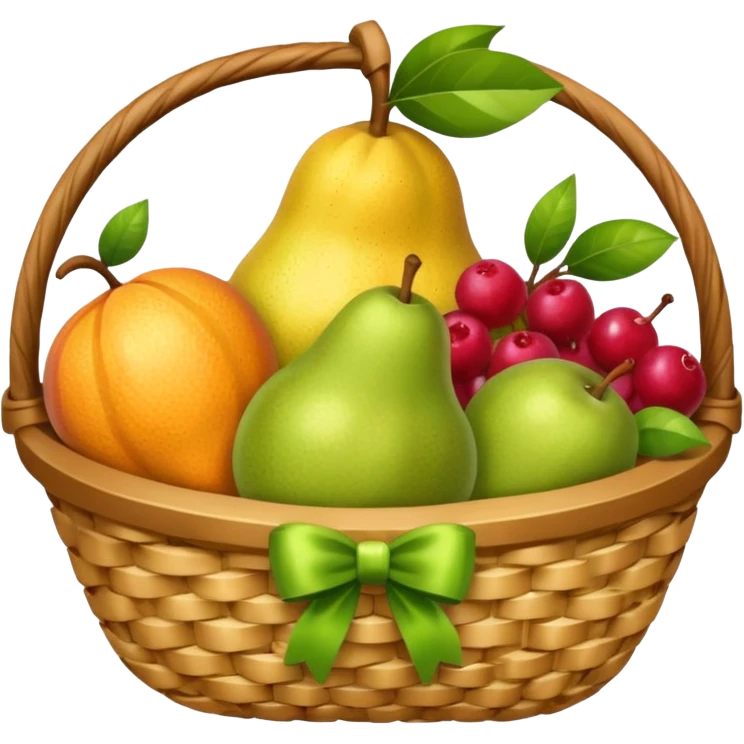 Cesta de regalos y frutas saludables  emoji