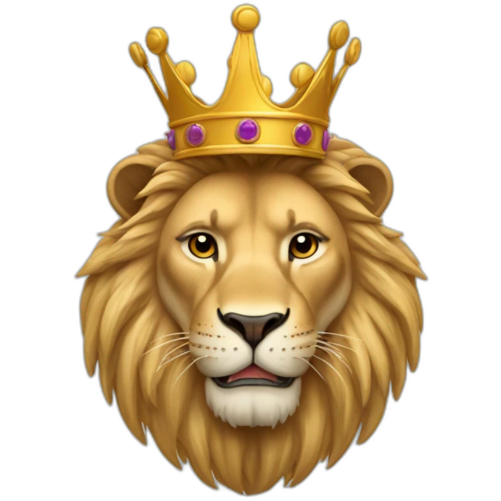 Lion énerver avec une couronne emoji