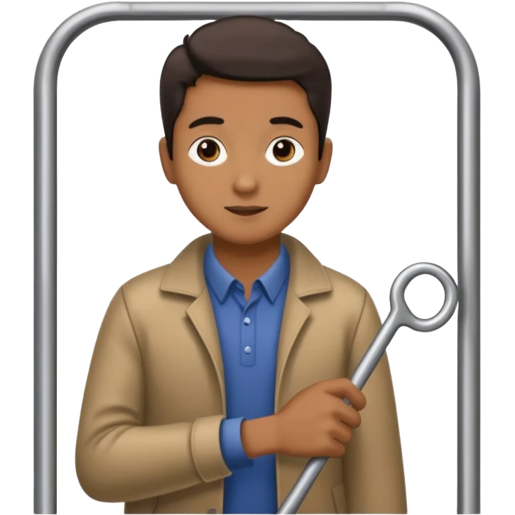 Rider holding grab bar,Metro Riders, inside metro train, no transparent. with background.i want background. emoji