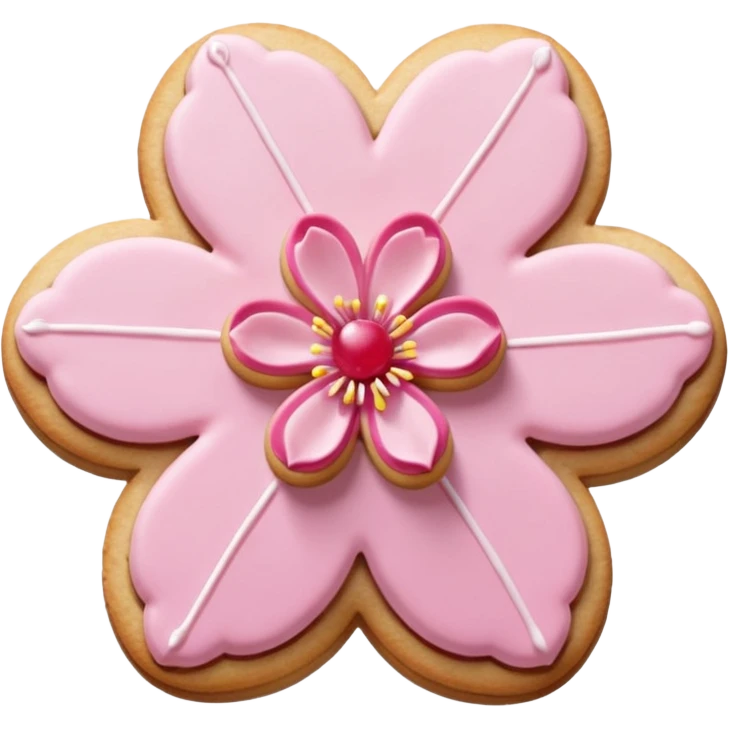 Cherry blossom shaped of a cookie emoji