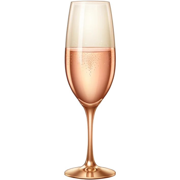 Rose gold champagne glass with vintage touches emoji