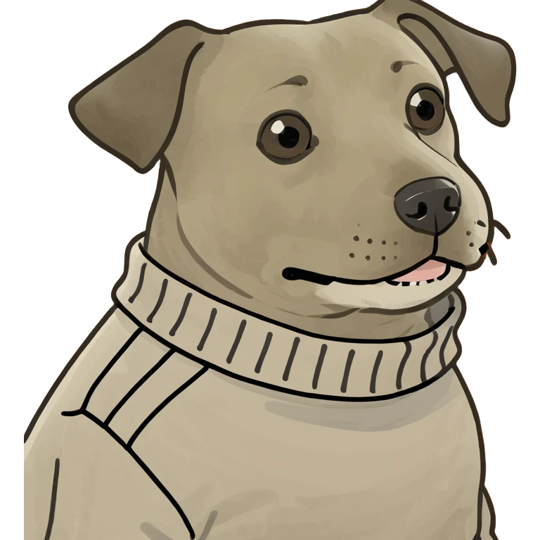 Dog wearing a sweater emoji