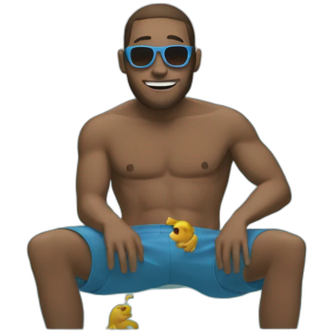 Singe dans une piscine emoji