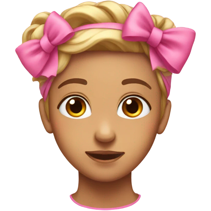 This face ☺️ with a pink bow on head emoji