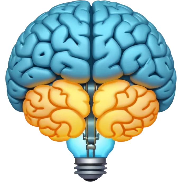 head and power light inside brain emoji