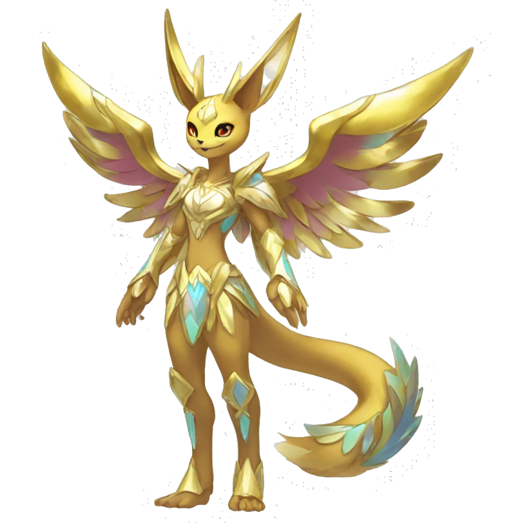 Anthro Sona Colorful Shiny Godly Celestial Shiny Fakemon Full Body emoji