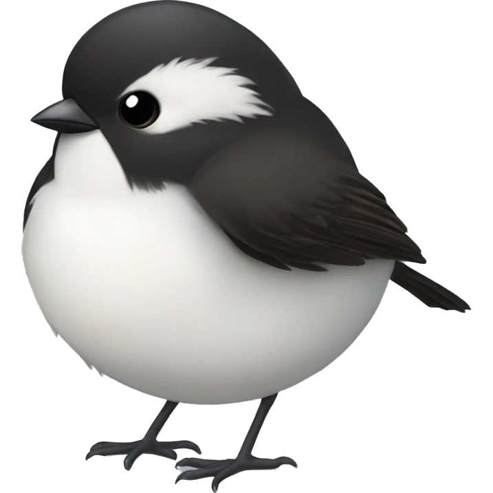 fluffy bird black with white belly junco emoji