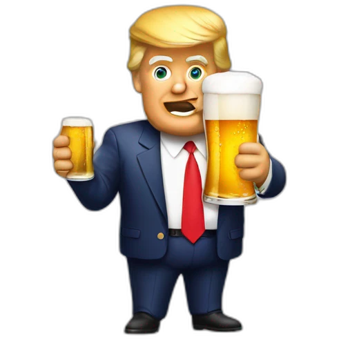 Donald Trump avec une bière emoji