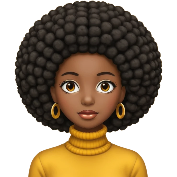 black girl with afro emoji