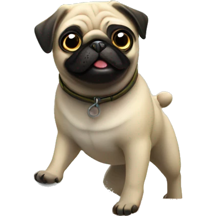 Pug surfando no mar emoji